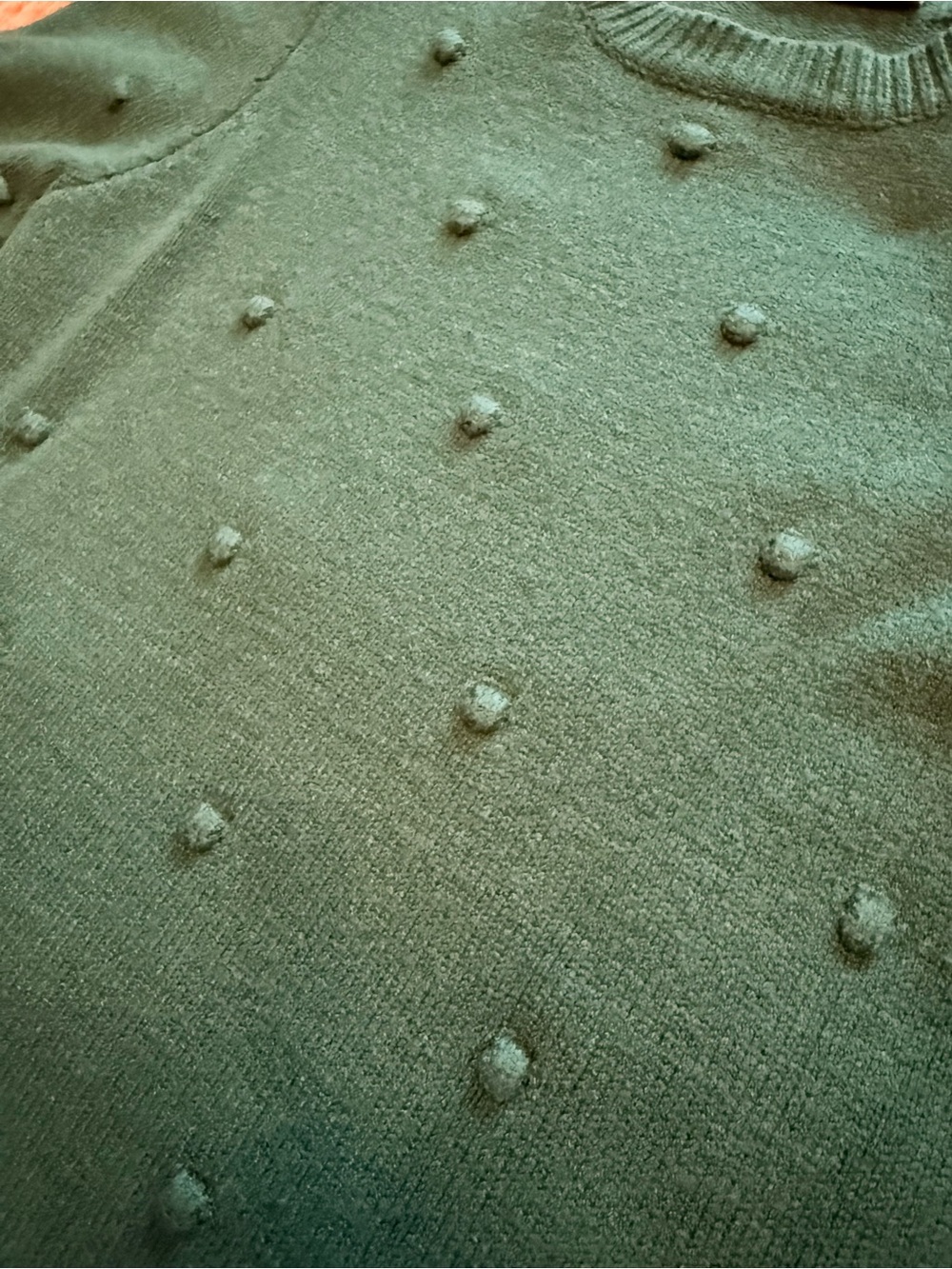 VICI Deep Teal Pom-Accent Crewneck Sweater - Picture 4 of 4